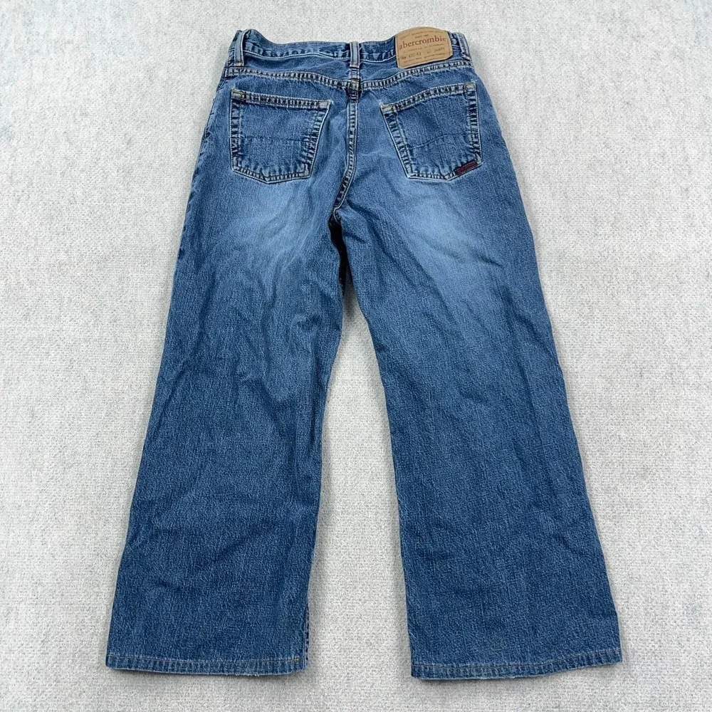 Vintage Y2K Abercrombie & Fitch Jeans Boys 12 Bootcut Baggy Youth 26x22 *
